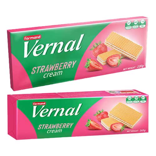 ویفر توت فرنگی ورنال